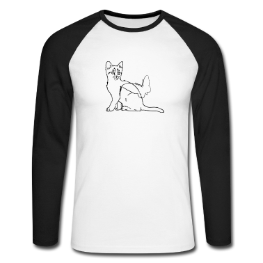 Katzen Langarmshirt - Katze Schmetterling Umriss