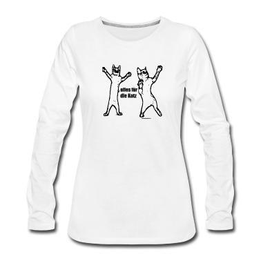Katzen Langarmshirt - cat katze alles für die Katz