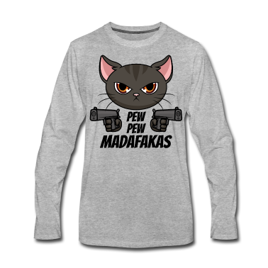Katzen Langarmshirt - Pew Pew Madafakas