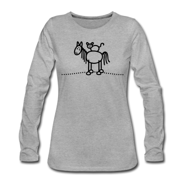 Katzen Langarmshirt - Pferd Katze