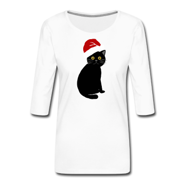 Katzen Langarmshirt - süße Weihnachtskatze Christmas Katze