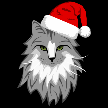 Motiv Graue Katze Weihnachten