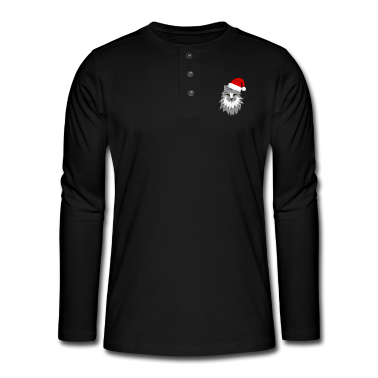 Katzen Langarmshirt - Graue Katze Weihnachten