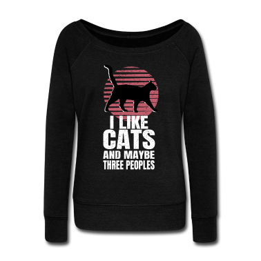 Katzen Langarmshirt - I like Cats and maybe three people