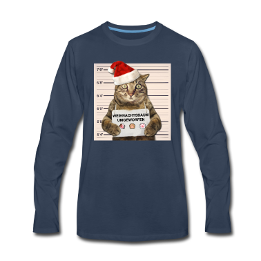 Katzen Langarmshirt - Katze Weihnachten