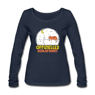 Katzen Langarmshirt - Offizielles Schlafshirt Schlafanzug Katze Muffel