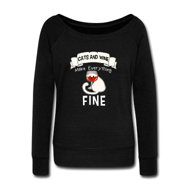 Katzen Langarmshirt - Katze Wein Rotwein Kätzchen Rebe Weinrebe Geschenk