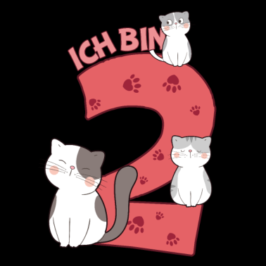 Motiv 2 Geburtstag Baby Katzen 2 Jahre