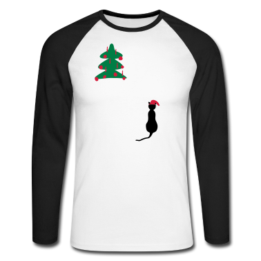 Katzen Langarmshirt - Weihnachts - Katze
