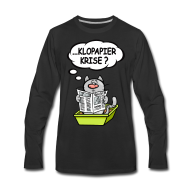 Katzen Langarmshirt - Klopapierkrise Katze Klopapier Krise Katzenshirt