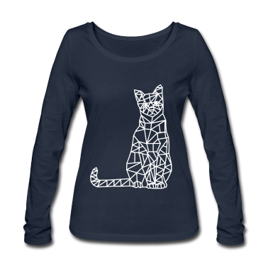 Katzen Langarmshirt - Kätzchen Katze geometrisch Geometrie Tiere