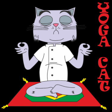 Motiv Yoga Katze Meditation Lifestyle Comic