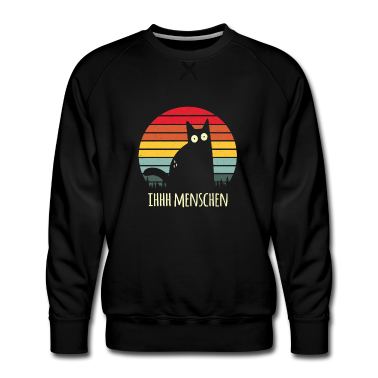 Katzen Pullover - Ew People Retro Katze Ihhh Menschen Anti Social