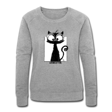 Katzen Pullover - Niedliche Schwarze Katze mit Brille 