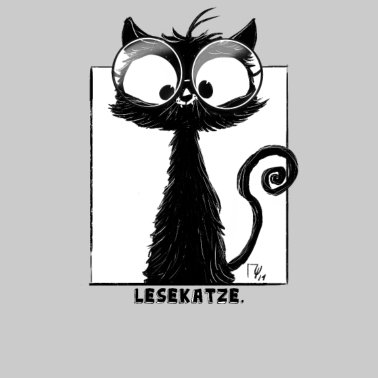 Motiv Niedliche Schwarze Katze mit Brille 