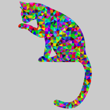 Motiv Katze bunt geometrisch Geschenkidee