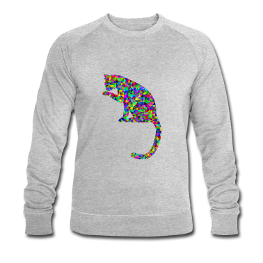 Katzen Pullover - Katze bunt geometrisch Geschenkidee