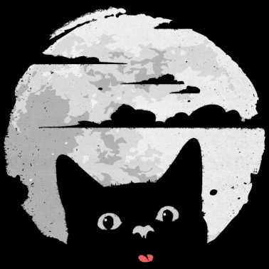 Motiv Katze stört Vollmond - verursacht Mondfinsternis