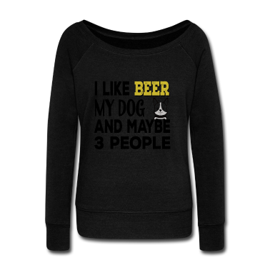 Katzen Pullover - Ich mag Bier mein Hund und vielleicht 3 Leute
