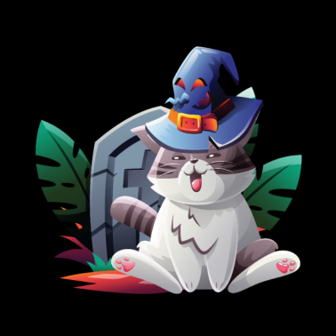 Motiv Halloween Katze mit Hexenhut