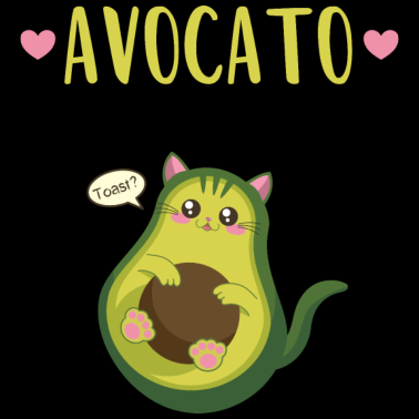 Motiv Kawaii Avocado als Katze sagt Toast | Avocato