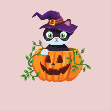 Motiv Halloween Kinder Erwachsene Kürbis Katze