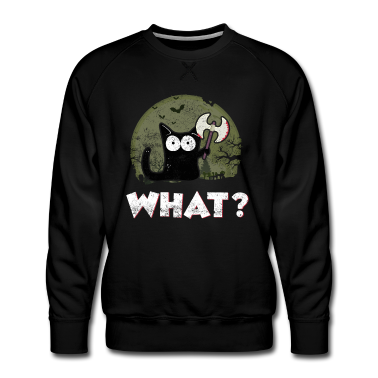 Katzen Pullover - Katze What? Lustiges Katzen shirt mit mörder Katze