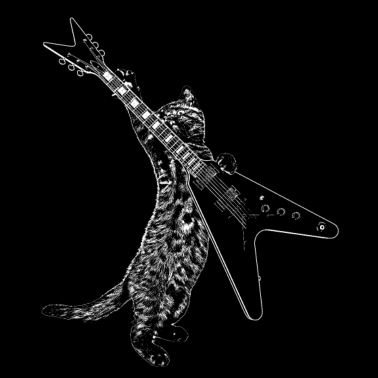 Motiv Coole Musik Katze spielt E-Gitarre Spieler