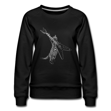 Katzen Pullover - Coole Musik Katze spielt E-Gitarre Spieler