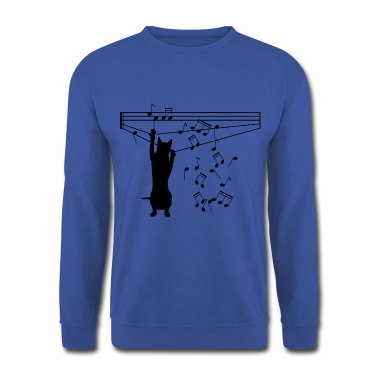 Katzen Pullover - Katze spielt mit Noten