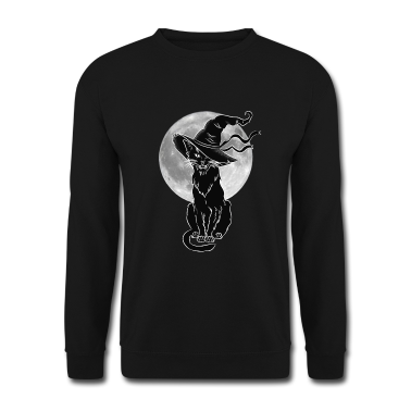 Katzen Pullover - Schwarze Katze Halloween Katze Hexe Horror
