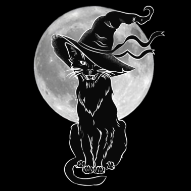 Motiv Schwarze Katze Halloween Katze Hexe Horror