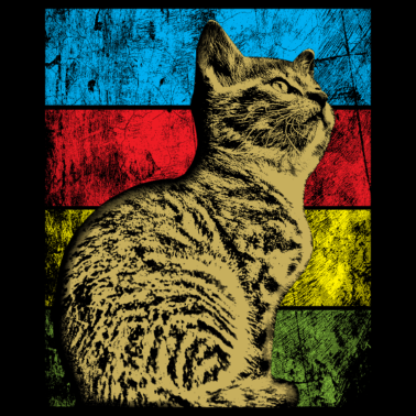 Motiv Katze Vintage Retro Katzen Geschenk