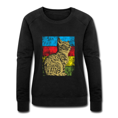 Katzen Pullover - Katze Vintage Retro Katzen Geschenk