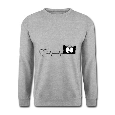 Katzen Pullover - Miau Katze Kätzchen Kater Katzen Katzenaugen EKG