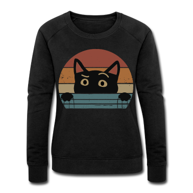 Katzen Pullover - Katze Retro Katzen Kater Kätzchen Katzengesicht