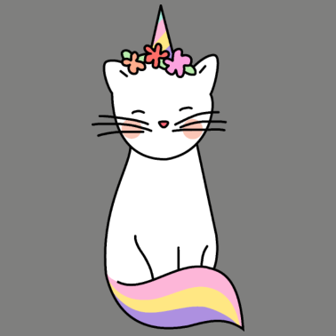 Motiv Katze Einhorn Bunt