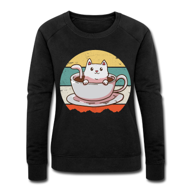 Katzen Pullover - Kaffee Katze