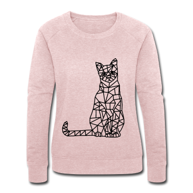 Katzen Pullover - Katze geometrisch Geometrie Kätzchen