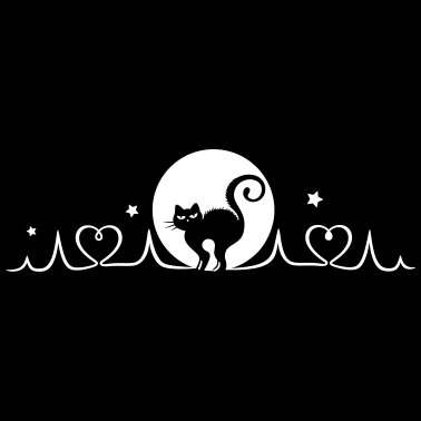 Motiv Katze Herzschlag Herzfrequenz Vollmond