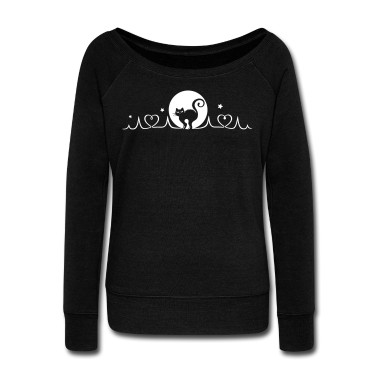 Katzen Pullover - Katze Herzschlag Herzfrequenz Vollmond