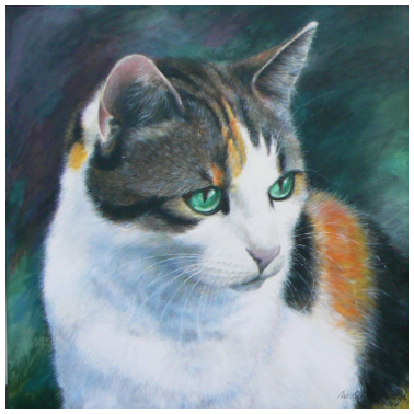 Motiv Katzenglück...Glückskatze gemalt