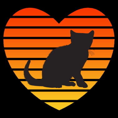 Motiv Vintage süße Katze Kätzchen Herz Geschenk T-Shirt