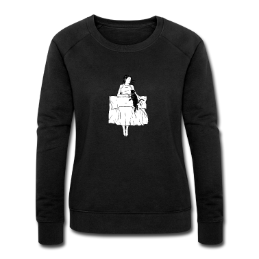 Katzen Pullover - Frau und Katze im Bett Katzenmutti Cat Lady