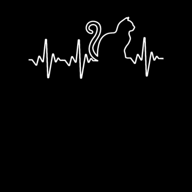 Motiv Katzen Herzschlag T-Shirt Geschenk Katze