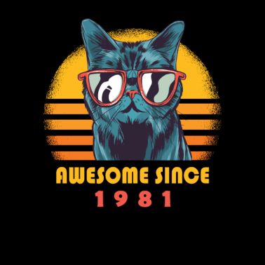 Motiv Awesome since 1981 Katze 40ster Geburtstag