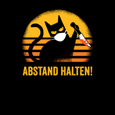 Motiv Abstand Halten Schwarze Katze Geschenkidee