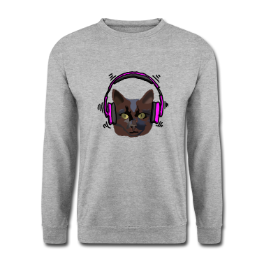 Katzen Pullover - Katze mit Kopfhörer