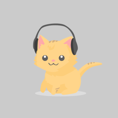 Motiv Katze mit Kopfhörern Süßes Musik Kätzchen