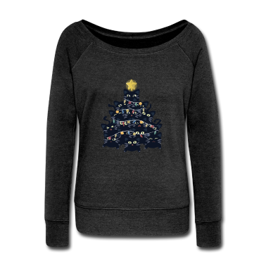 Katzen Pullover - Weihnachtsbaum aus schwarzen Katzen